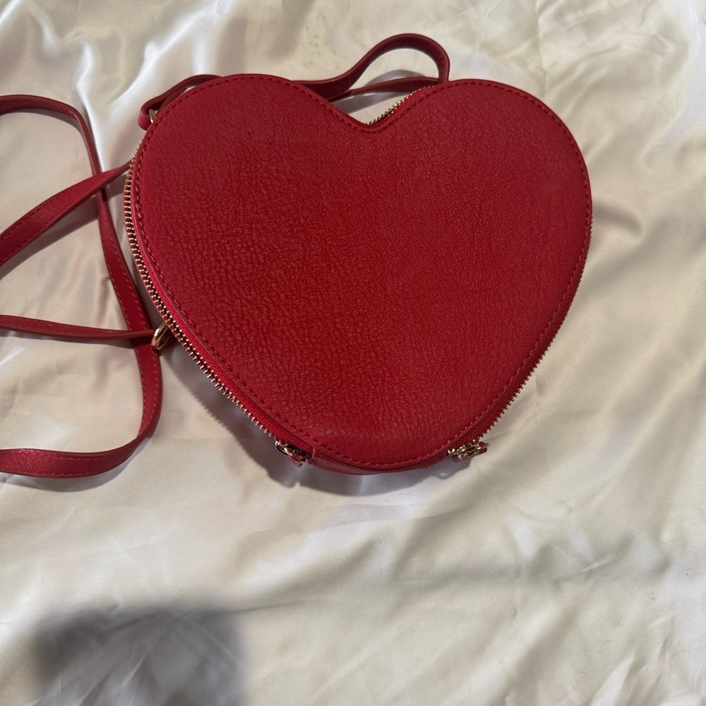 LC Lauren Conrad Heart-Shaped Red Crossbody Bag